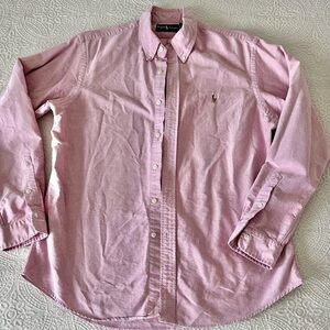 Men’s Ralph Lauren Oxford Long Sleeve Shirt Red Size Large
